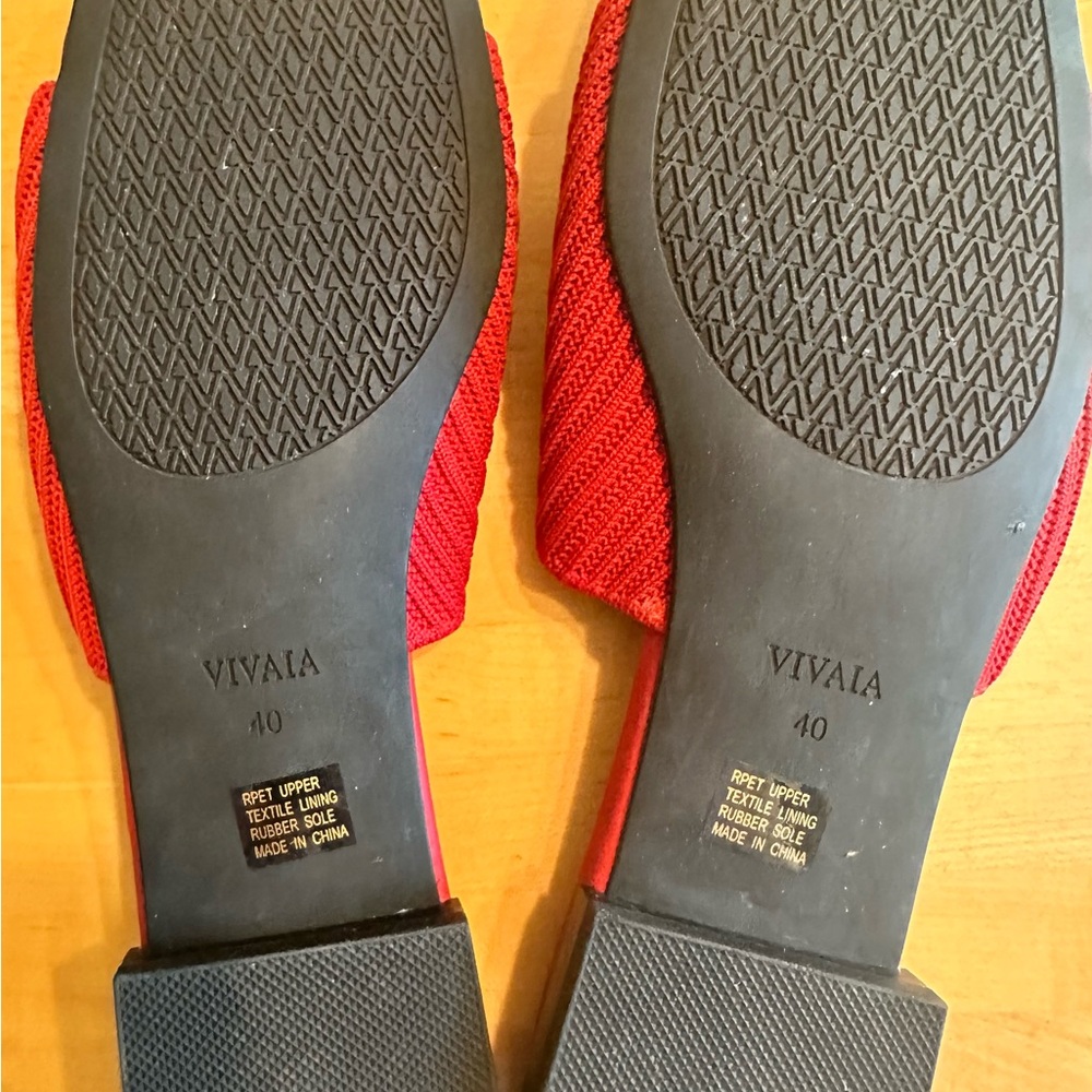 VIVAIA Women's Elegant Red Slide Sandals 40 EU - Picture 3 of 4